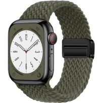 Pintas dirželis Apple Watch apyrankei 40mm 45mm 41mm 44mm 49mm 38 magnetinė sagtis Nailoninė apyrankė iWatch serijai se 7 5 6 8 9 Ultra 2 42mm 44mm 45mm 49mm alyvuogių žalios spalvos