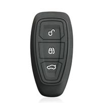 Ford Focus MK3 MK4 Fiesta Ecosport Kuga Mondeo silikoninis raktų dėklas 3 mygtukų nuotolinio rakto dangtelis korpusas pakabukas raktų laikiklis gray