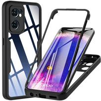 3IN1 360° Pilnos apsaugos dėklas OPPO RENO 13 13Pro 13F 12/FS 4G 5G A3 A3X A40/M A60 A96 A76 A36 4G 5G Akrilas+TPU telefono dangtelis OPPO A79 5G juoda