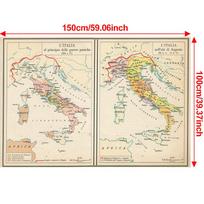 Italijos žemėlapio fonas – senovinis Italijos žemėlapis, sienų dekoras, namų dekoras, studijos, geografiniai įrankiai, turizmo / švietimo įrankiai style 5-150*100cm