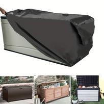Lauko terasos dėžės dangtis - Patvarus Oksfordo audinys, Atsparus oro sąlygoms baldų apsaugos uždangalas Sodo saugyklai ir lauko baldų apsaugai 123 x 62 x 55 CM juoda