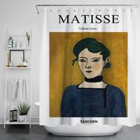 Šiuolaikiška Matisse dušo užuolaida, vandeniui atsparus audinys, vienspalvės vonios užuolaidos vonios kambariui, voniai, didelė plati vonios uždanga, 12 kabliukų W90xH180cm black