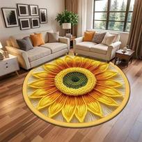 3D Gėlių Kilimas Svetainės Miegamojo Grindų Kilimėlis Lengvai Plaunamas ir Prižiūrimas Neslystantis ir Gražus Grindų Kilimėlis 40 * 40Cm orange