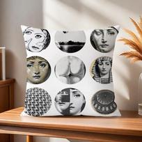 Minkštas pagalvės užvalkalas mergaitei, sofai, svetainei, dailei, veidui, namų biurui, dekorui, apsauginiai užvalkalai, P-Piero F-Fornasetti's Modern 66x66CM(26x26in)