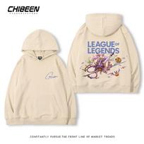 League of Legends LOL Lingluo lėlė Gwen spaudinys Vyriškas džemperis su gobtuvu Ruduo ir žiema Lauke plius aksomas Laisvi suaugusiųjų viršutiniai drabužiai 3XL gray