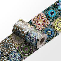 Mandala rašto lipni juosta juosmeniui, dekoratyvinė juosta vonios kambario grindjuostei, grindų plytelėms, vandeniui atsparus lipdukas „Nulupk ir klijuok“ 10cm*240cm*1pc gray