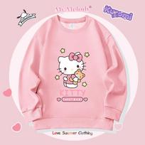 Mergaitei apvalios apykaklės džemperis My Melody Sario Mielas gobtuvas Drabužiai Kawaii Mergaitėms Kuromi Džemperis Pavasario Rudens Džemperis Vaikiški Viršutiniai Drabužiai 140 pink