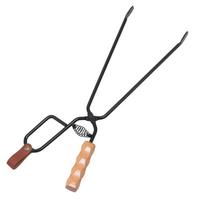 Firewood Tongs Campfire Fire Pit Fireplace Outdoor Indoor Campfire Stove Fire Pliers tool Lengthened anti-scald charcoal clips black