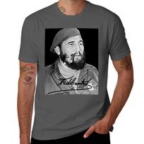 Fidelis Castro buvo jaunas Marškinėliai t marškinėliai vyras prabangus vyriški marškinėliai aukštos kokybės prabangus prekės ženklas Marškinėliai 3XL black