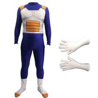 Stilingas anime „Dragon Ball Z Vegeta Jumpsuit“ kostiumas visoms amžiaus grupėms Jumpsuit+Gloves,Adult M blue