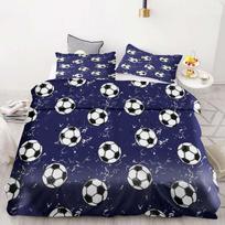 Futbolo patalynės užvalkalų komplektas Antklodės patalynė 3D Vaikų patalynės komplektas 3 dalys 1 užvalkalas antklodei Karališkas dydis 90X200CM gray