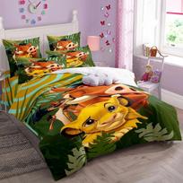 Animacinis liūtas Simba antklodės užvalkalas vaikams, Liūtas Karalius patalynės komplektas, Paaugliui berniukui viengulė Twin dydžio patalynės komplektai pledai Dovana 135x200cm orange