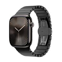 Metalinė apyrankė Apple Watch 46mm, Nerūdijančio plieno apyrankė Iwatch Series 11 10 Ultra 49mm 42/44/45/40mm, Verslo 2028 Series 10 11 46mm juoda