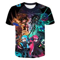 Marškinėliai Karštas žaidimas Splatoon 3D spaudinys Vaikams T marškinėlis Vasarinis Madingas Laisvalaikio Animaciniai filmukai T marškinėlis Berniukui Mergaitei Unisex Vaikų drabužiai Viršutiniai drabužiai 110 blue