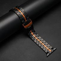 Titano apyrankė Apple Watch 49mm Ultra 3 2, prabangi metalinė apyrankė Iwatch Series 10 11 46mm 9 8 7 6 5 SE3 44mm 45mm 44mm black