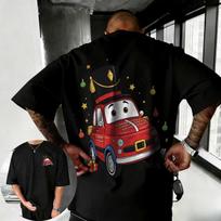 202526 Summer Disney Cars Lightning McQueen Cartoon Pattern 100 Cotton Printed Tshirt Comfortable Breathable Mens Clothing 4XL gray
