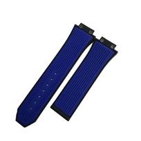 Pakeiskite silikonines apyrankes HUBLOT BIG BANG Silikoninės 25*17mm Vandeniui atspari laikrodžio apyrankė Laikrodžio priedai Guminė apyrankė 25mm-17mm&No buckle mėlyna