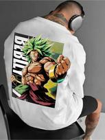 Dragon Ball Broly Anime Vyriški Marškinėliai Trumpomis Rankovėmis Streetwear Medvilniniai Viršutiniai Drabužiai Laisvalaikio Grafiniai Marškinėliai Pavasaris Vasara Treniruotėms Sporto Salė Mada 3XL white