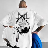 Dragon Ball Z Anime Print Tshirts Man Oversized Graphic Short Sleeve Tee Loose Casual Summer Trendy Y2k Clothes Streetwear Tops L gray