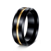 18K paauksuotas juodas vyrų žiedų rinkinys - Kilmingų papuošalų kolekcija Size 11 black