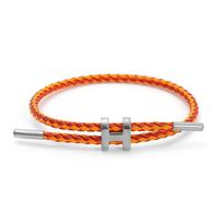 Reguliuojama 3D auksinė vielinė grandinėlė apyrankė, nerūdijančio plieno ir titano, atspari vandeniui 3mm Thick Steel Buckle orange