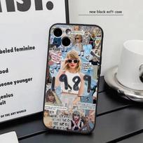 S-Swifts-Singer-T-Taylors Albumas iPhone 15 16 14 Plus 13 12 11 17 Pro Max 17 Air Juodas Minkštas Telefono Dangtelis iphone 14 Plus gray