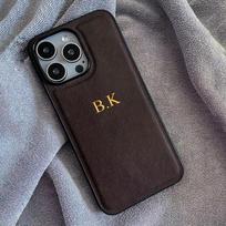 Prabangus odinis personalizuotas dėklas iPhone 17 16 15 14 13 12 11 Pro Max Initialai Vardas Raidės DIY Dovanos Dangtelis 16 Pro For iPhone Air&For Huawei Mate 30 Lite