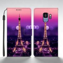 Samsung Galaxy S9 Plus dėklas Odinis atverčiamas piniginės dėklas Samsung S9 GalaxyS9+ nugarėlės dangtelis Spausdintas drugelis katė korpusas Funda Samsung S9 Plus purple