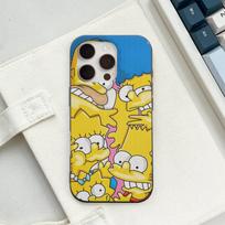 Juokingas animacinis S-Simpsons skirtas IPhone 16 15 14 13 12 11 17 Pro Max Plus Bangos formos gofruotas telefono dėklas Apsauginis nuo kritimo dangtelis iPhone 15pro max