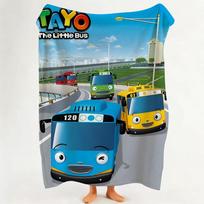 Filmo Tayo Mažasis Autobusiukas Mesti Flaneninis Antklodė Tinka Sofai, Svetainei, Miegamajam 100x150cm gray