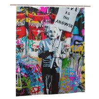 Banksy Meilė Yra Atsakymas Pagalvė03 Dušo Užuolaida Vonios Kambarys Poliesteris Vandeniui Atsparios Vonios Užuolaidos Su Kabliukais W60H190(CM)-1 Pcs gray