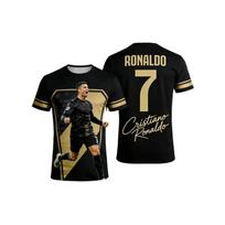 Specialaus leidimo marškinėliai # 7 Cristiano Ronaldo Juodi trumpomis rankovėmis T-shirt Lauko sporto treniruotės Vasaros vyriški moteriški marškinėliai L black