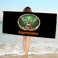 J-Jagermeisteres Logotipo Mikropluošto Antklodė Greitai Džiūstantys Paplūdimio Rankšluosčiai Dydelės Spaudos Super Sugeriantis Baseino Rankšluosčio Antklodė W40*H60(CM) white