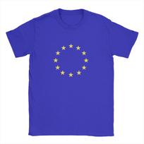 ES Europa Europos Sąjunga Europos vėliava ES žvaigždėsMarškinėliai Vasara Medvilniniai Marškinėliai Unisex Madingi Laisvalaikio Marškinėliai Trumpomis Rankovėmis Juokingi L blue