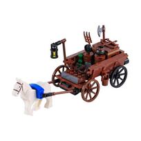 MOC Viduramžių Scenos Statybinių Blokelių Rinkinys Karinė Stovyklavietė Vikingų Karių Kareiviai Palapinė Užkarda Piratų Laivas Arklienas Pilies Sienos Blokeliai Plytos Žaislas