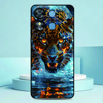 Juodojo Panteros telefono dėklas Doogee Note 56 / Note 56 Pro / Note 56 Plus Minkšto silikono apsauginis galinis dangtelis Pasidaryk pats individualizuota nuotrauka Doogee Note 56 Plus brown