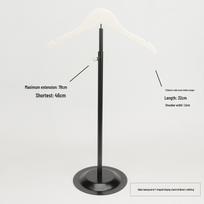 Ištraukiamas T formos drabužių stovas su mediniu pakabuku suaugusiųjų ir vaikų manekenams Single black