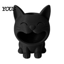 3D Printed Pen Cup Cat Shaped Candy Bowl, Cute Storage Container, Desktop Desk Organizer Holder, Versatile for Pencils Jewelry Hair Ties juoda