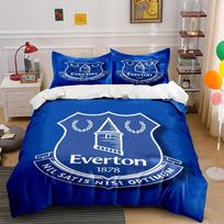 Everton Logotipo Lovos Patalynės Komplektas Patalynės Antklodės Užvalkalas Komplektas Antklodės Užvalkalas Pagalvės Užvalkalai (1 * Antklodės užvalkalas, 2 * Pagalvių užvalkalai, be antklodės įdaro) 240x220cm