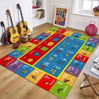 Vaikų ankstyvojo ugdymo raidžių pažinimo animacinis kilimas mokymosi žaidimams neslystantis minkštas kilimėlis vaikų kambariui miegamajam 80cm x 120cm