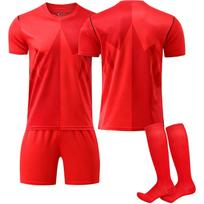 Men Women Soccer Uniform Set Short Sleeve Jersey Shorts and Socks Football Kit Lightweight Breathable Sportswear for Training Match XXXL