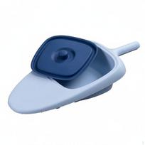Lovos puodas su dangčiu Lengvai valomas Lūžio rankena Ergonomiškas dizainas Nešiojamas Tiesiogiai lovoje gulinčiam žmogui skirtas tualetas Lightblue-darkblue blue