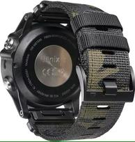 Greitai tvirtinamas 22mm 26mm nailoninis laikrodžio dirželis, skirtas Garmin Fenix 8/Fenix 7/7X Pro 6/6X Pro 5/5X Plus Epix 2 Pro, su metaline sagtimi QuickFit 26mm ruda