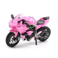 Lietas modelis Lydinio motociklo modelis Vaikų žaislas Pakabukas Slankiojančio automobilio modelis Berniukų žaislas su pagrindu pink