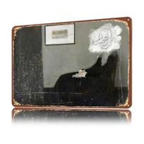 Whistlerio motina Personalizuotas D tekstūros metalinis plakatas Sienų menas Vintažiniai skardos ženklai Moderniam namų dekoravimui Prabangi namų puošyba 20x30cm（7.8x11.8inch） gray