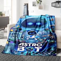 1 vnt. Astro Bot nuotykių flanelės pledas itin minkštam, mielam komfortui, kelionėms, lovatiesei, sofai Y7234 75cmx90cm blue