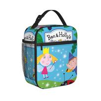 Ben And Holly's Little Kingdom Insulated Lunch Bag Cooler Bag Reusable,Meal Container  High Capacity Lunch Box Tote Food Handbag One Size black