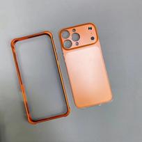 Originalus lydinio rėmelio dėklas, skirtas iPhone 16 15 14 13 Pro Max, akimirksniu paverčiantis 17 Pro Max su lęšio stiklu, dideliu langu, Fundas plėvele iPhone 15 Pro beige