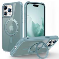 iPhone 16 15 14 13 12 11 Pro Max dėklas su 360° besisukančiu magnetiniu žiedu [Suderinamas su Mag-safe][Nematoma stovykla] Dangtelis For iPhone 12 12 Pro ežero mėlyna spalva