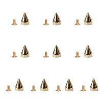 10 Set Punk Style Spikes Screwback Spikes Leathercraft Rivets Alloy Texture for Leather Bracelets and Dog Collars